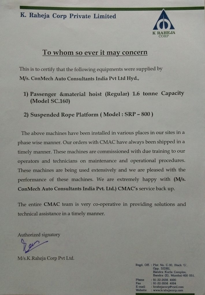 Manufacturers of hoist in India